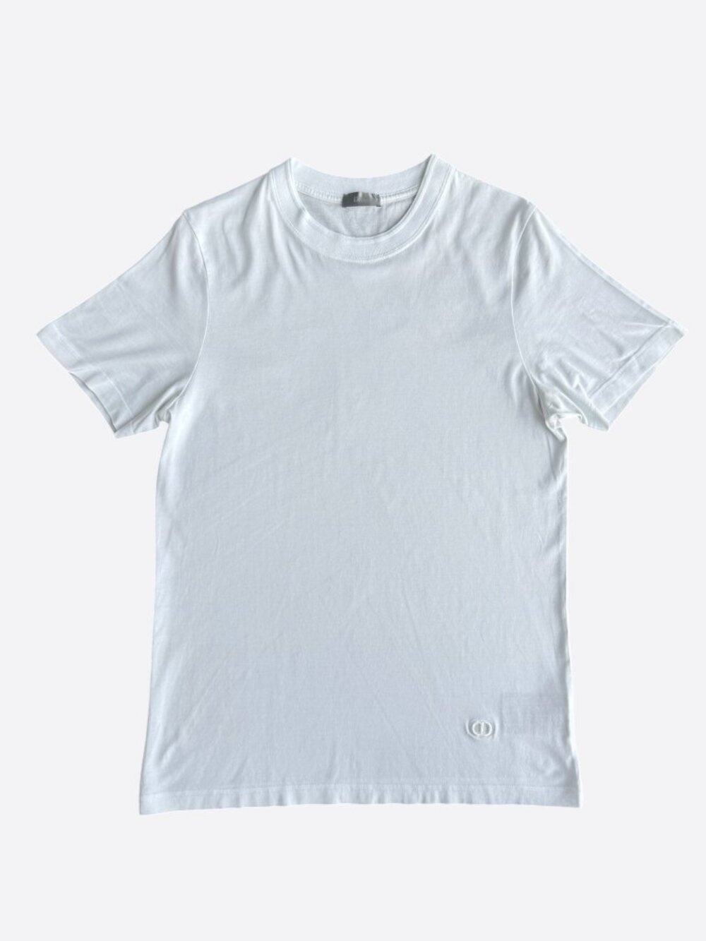 Dior White Mini CD Icon Embroidered T-Shirt